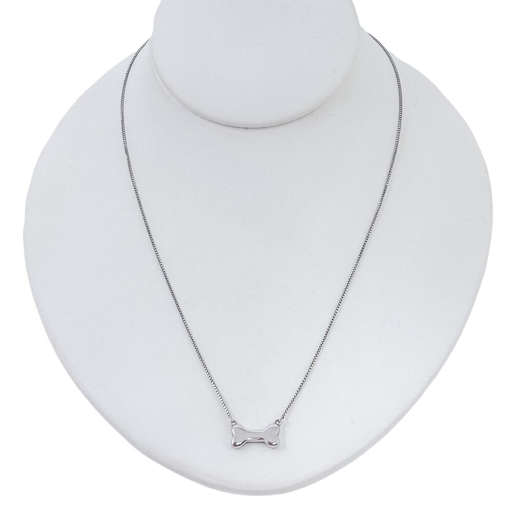 Vintage Sterling Silver 925 Dog Bone Chain Necklace 18.5"-20.5"